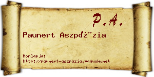 Paunert Aszpázia névjegykártya